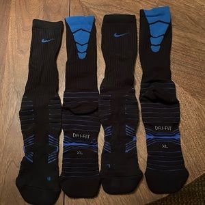 2 pairs Nike vapor football socks royal blue/black XL used